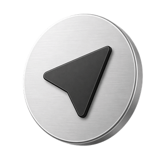 A 3D decorative send arrow icon displayed on the contact us page